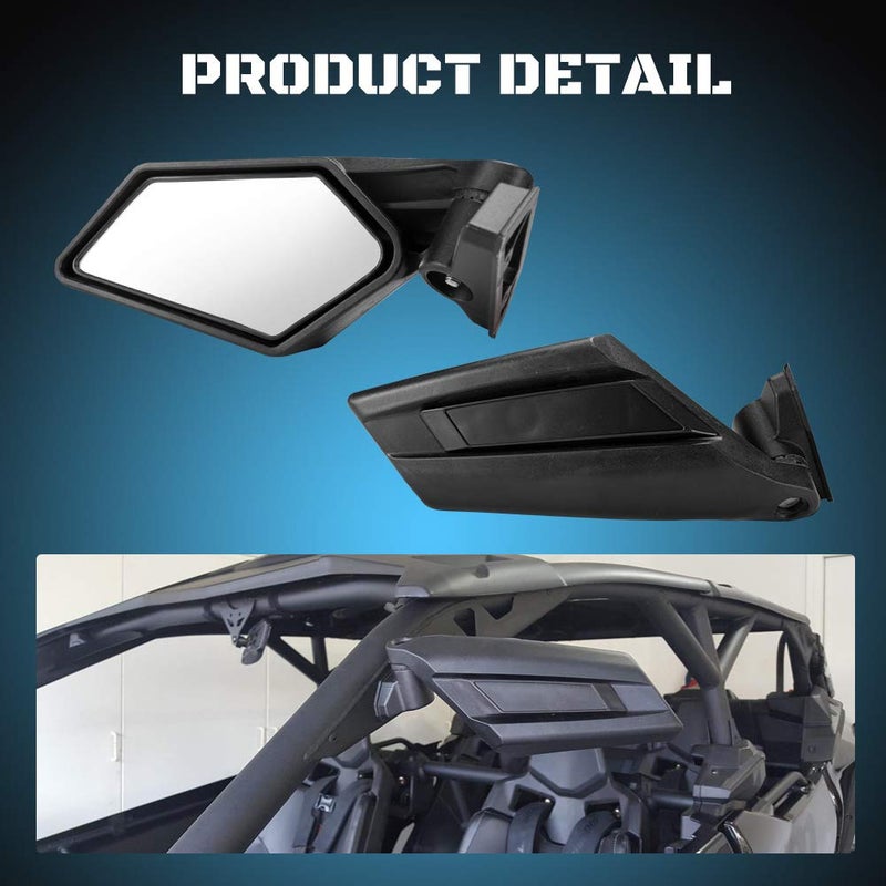 A & UTV PRO X3 Side Mirrors, A & UTV PRO Adjustable Rear View Mirrors for Can am Maverick X3 XRS XDS Max Turbo R RR 2017-2025, Breakaway Clear Rearview Accessories for Side by Side, Replace OEM #715002898 - Image 4